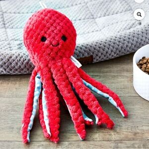 Red Octopus Plush Dog Toy